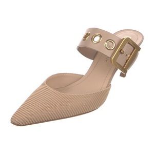 CHRISTIAN DIOR Technical Fabric Calfskin D-Dior Heeled Mule.
